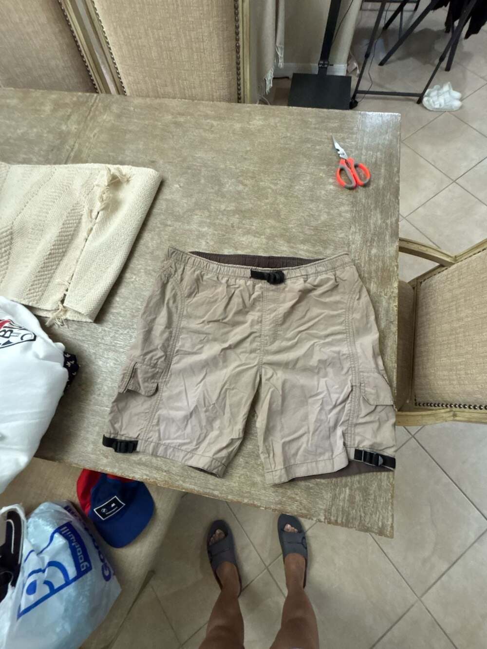 Magellan Sportswear Men's Tan Nylon Mesh-Lined Cargo Hiking Shorts Size M